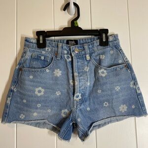Denim Floral Shorts